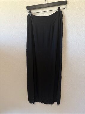 Funky People Black Lace-Trim Column Maxi Skirt Back Zip NWT Size S